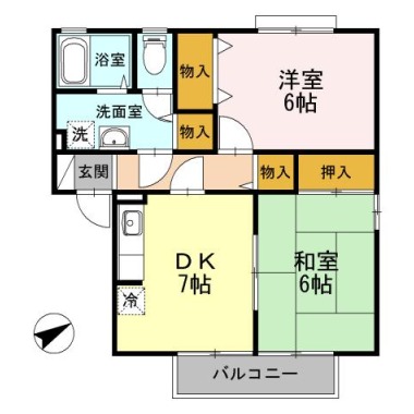 シャトル沖浜 A205の間取り図