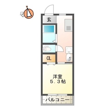 セジュール出来島 203の間取り図