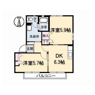 ヴィラージュマルイ A棟 A101の間取り図