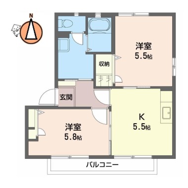 ヴィラージュマルイ A201の間取り図