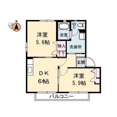 ヴィラージュマルイ B205の間取り図