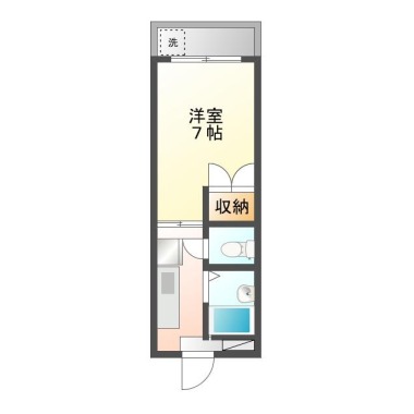 北沖洲 マンション 1K 203の間取り図