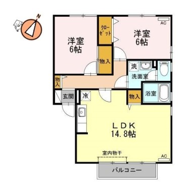 ヴェールメゾンC棟 102の間取り図