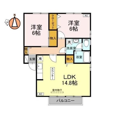 ヴェールメゾンC棟 202の間取り図