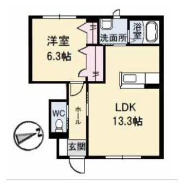 シャーメゾンプランドール E棟 101の間取り図