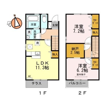 ハーヴェスト 102の間取り図