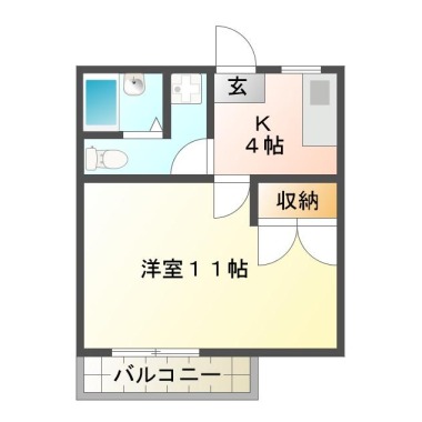 南庄町 アパート 1DK 121の間取り図