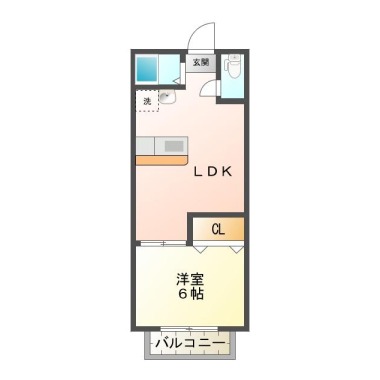 佐古三番町 アパート 1LDK 102の間取り図