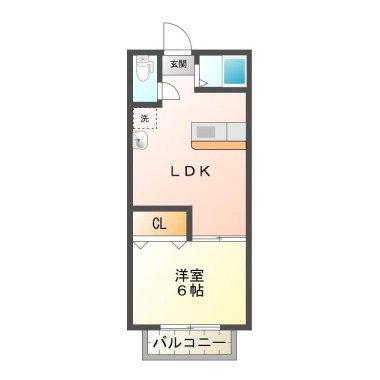 佐古三番町 アパート 1LDK 202の間取り図