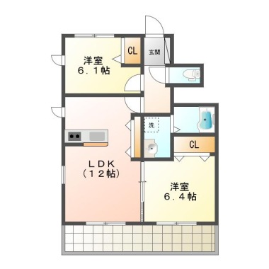 シャーメゾン北田宮 103の間取り図