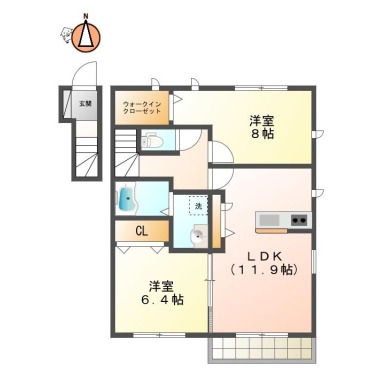 シャーメゾン北田宮 201の間取り図