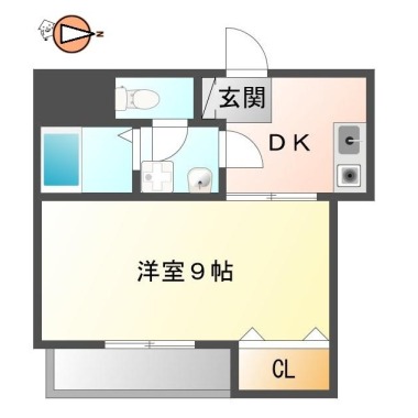 南佐古四番町 マンション 1K 201の間取り図