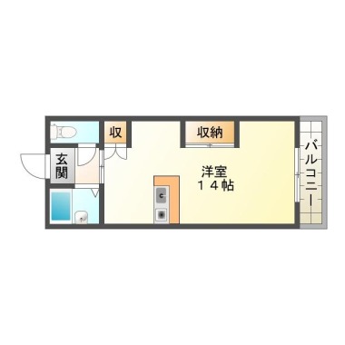 南田宮 マンション 1DK 103の間取り図