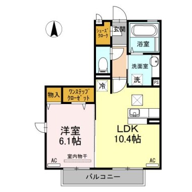 フィオーレ沖浜II 106の間取り図