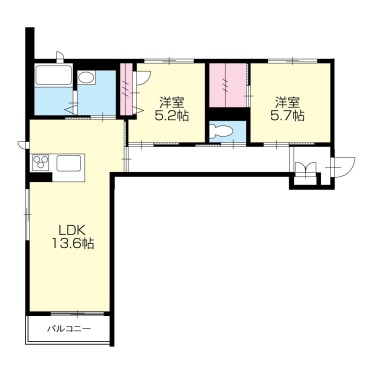 ベレオ万代 105の間取り図