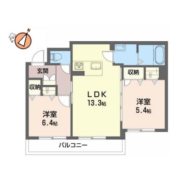 ベレオ万代 202の間取り図