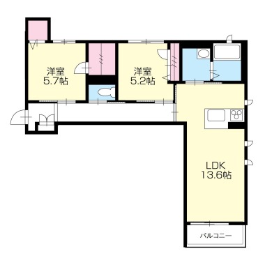 ベレオ万代 301の間取り図