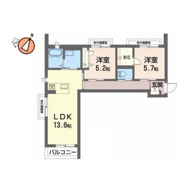 ベレオ万代 305の間取り図