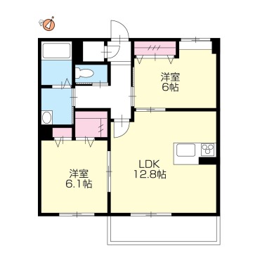 BEREO KAWANO 105の間取り図