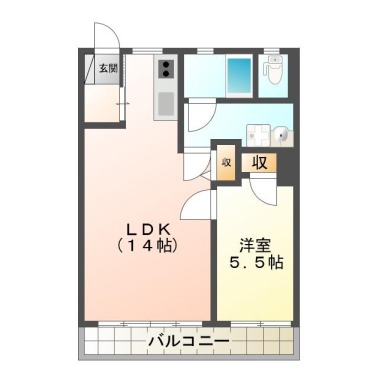 中島田町 マンション 1LDK 202の間取り図