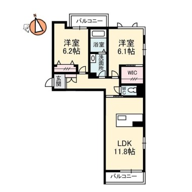 ベレオ南島田 201の間取り図