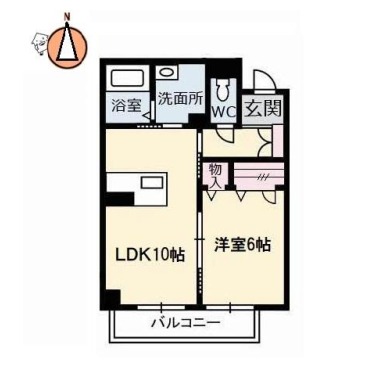 ベレオ南島田 203の間取り図
