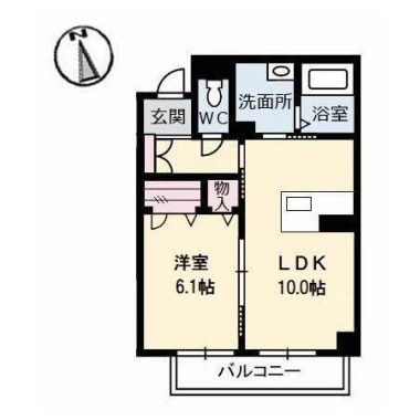 ベレオ南島田 302の間取り図