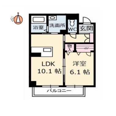 ベレオ南島田 303の間取り図