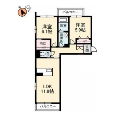 ベレオ南島田 305の間取り図