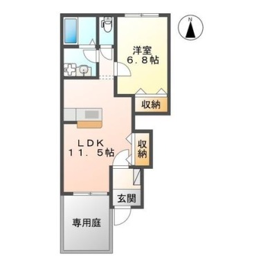 カサ・フェンテ 101の間取り図