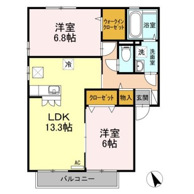 ディアコートK A101の間取り図