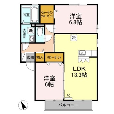 ディアコートK A202の間取り図