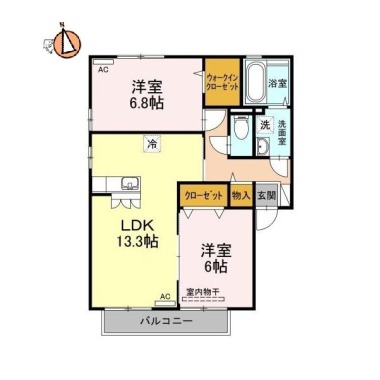 ディアコートK B201の間取り図