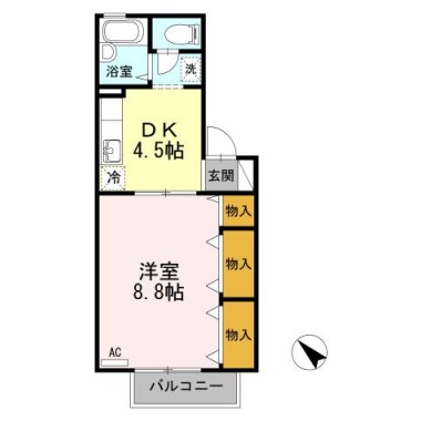 フロラシオン川内 I105の間取り図