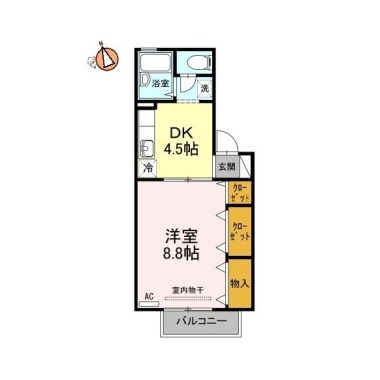 フロラシオン川内 I202の間取り図