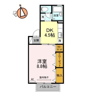 フロラシオン川内 II201の間取り図