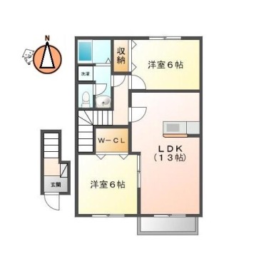 ナトゥラヴィータ壱番館 1-201の間取り図