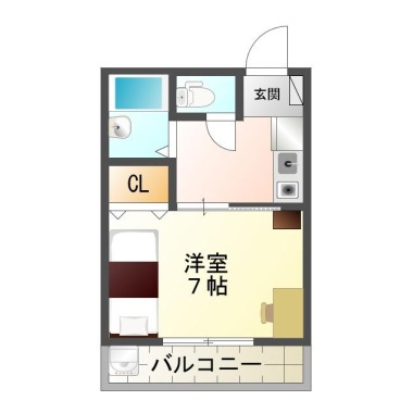 住吉 マンション 1K 302の間取り図