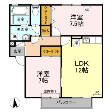 コートルミエール A102の間取り図