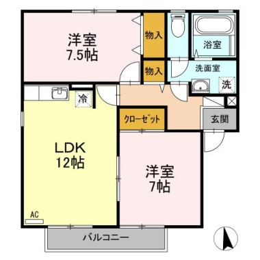 コートルミエール A201の間取り図