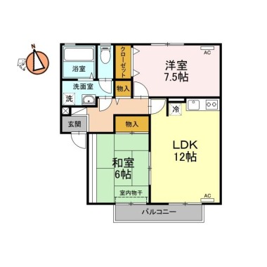 コートルミエール A202の間取り図