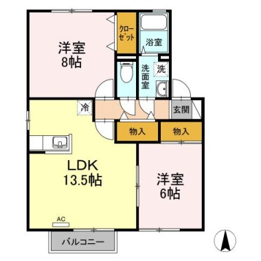 ルミエール D101の間取り図