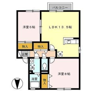 ルミエール D202の間取り図