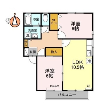 ヴェールメゾンB棟 202の間取り図