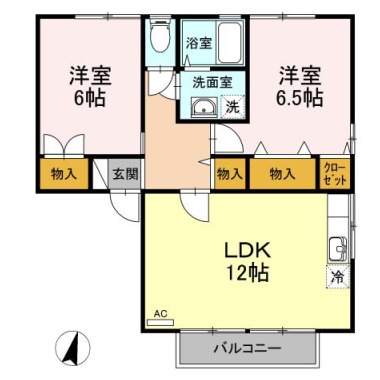 ヴェールメゾンB棟 203の間取り図