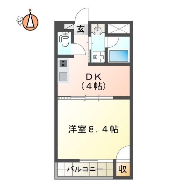 川内町北原 マンション 1K 203の間取り図