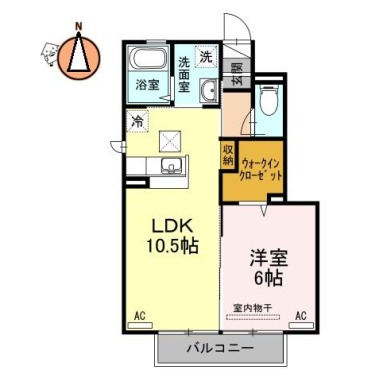 クレストコート 105の間取り図