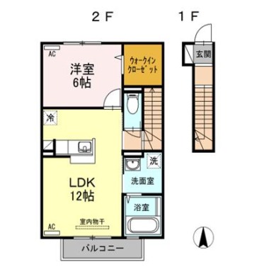 クレストコート 202の間取り図