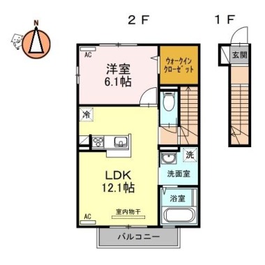 クレストコート 205の間取り図