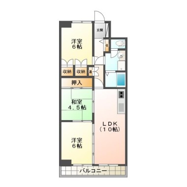 伊月町 マンション 3LDK 402の間取り図